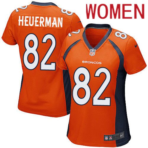 Women Denver Broncos 82 Jeff Heuerman Nike Orange Game Player NFL Jersey